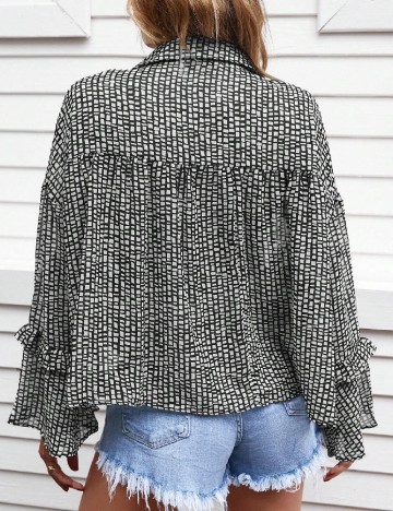 Bluza SHEIN, alb/negru