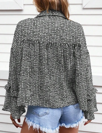 Bluza SHEIN, alb/negru