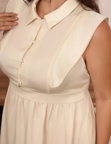 Rochie medie SHEIN CURVE, crem