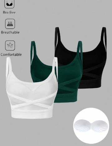 Set bustiere 3 bucati SHEIN, mix culori