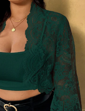 Bolero SHEIN CURVE, verde