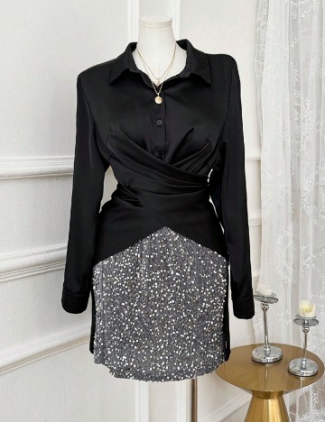 
						Camasa SHEIN CURVE, negru