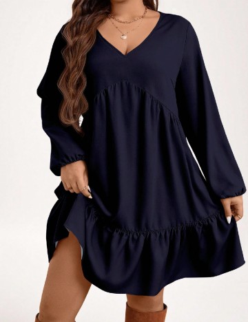 Rochie scurta Emery Rose Curve, bleumarin