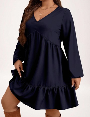 Rochie scurta Emery Rose Curve, bleumarin