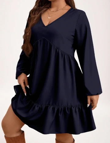 Rochie scurta Emery Rose Curve, bleumarin