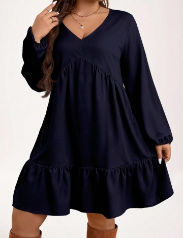 Rochie scurta Emery Rose Curve, bleumarin