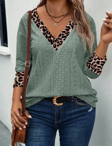 Bluza SHEIN CURVE, verde