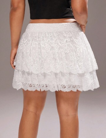 Fusta SHEIN CURVE, alb