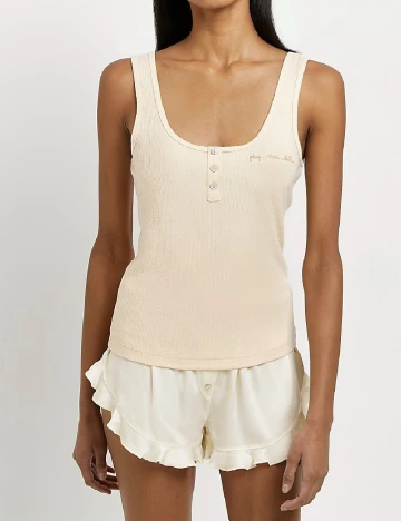 Pantaloni de pijama River Island, ecru