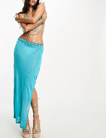 Fusta de plaja ASOS, albastru