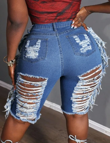 Pantaloni scurti SHEIN CURVE, albastru