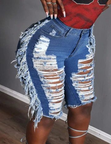 Pantaloni scurti SHEIN CURVE, albastru