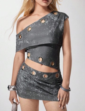 Rochie scurta SHEIN, gri