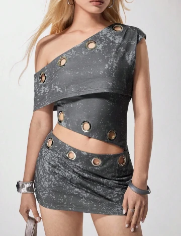 Rochie scurta SHEIN, gri