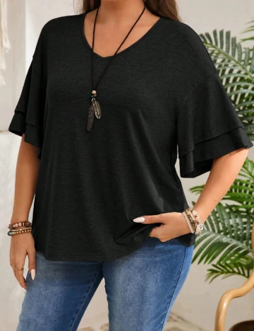 Bluza Emery Rose Curve, negru