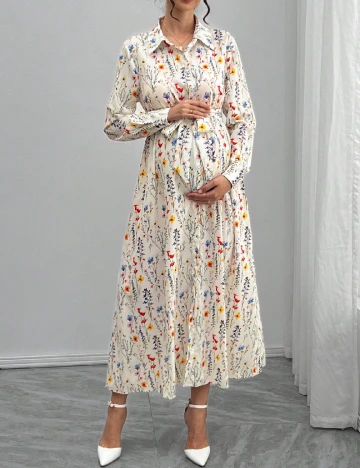 Rochie lunga SHEIN Maternity, floral print