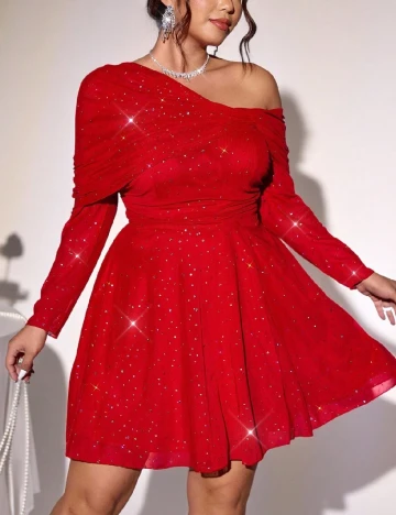 Rochie scurta SHEIN CURVE, rosu