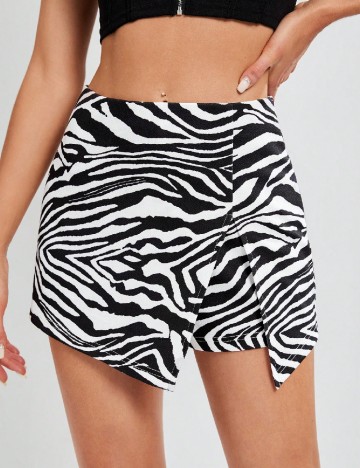 
						Fusta pantalon SHEIN, alb/negru