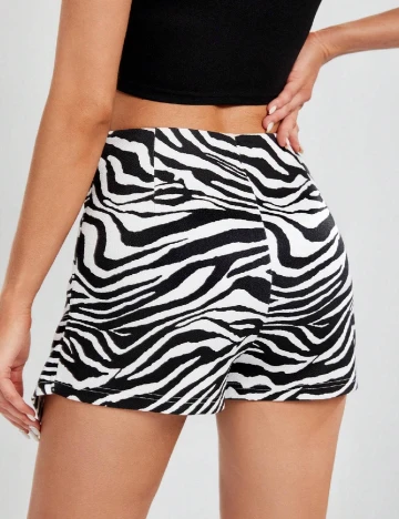 Fusta pantalon SHEIN, alb/negru