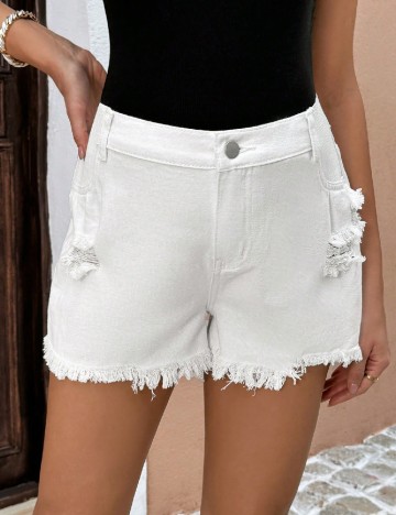 Pantaloni scurti SHEIN Maternity, alb