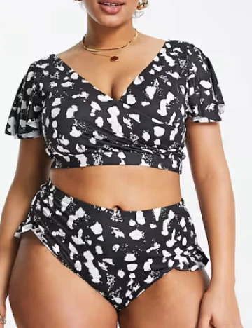 Chilot de  baie ASOS Curve, negru