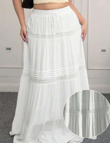 Fusta SHEIN CURVE, alb