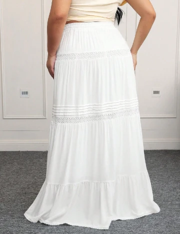 Fusta SHEIN CURVE, alb
