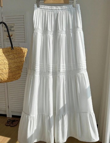 Fusta SHEIN CURVE, alb