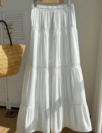 Fusta SHEIN CURVE, alb