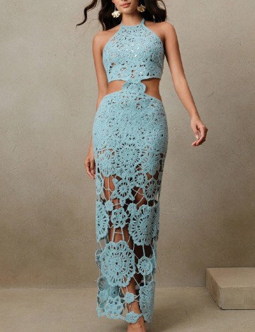 Rochie lunga Anewsta, albastru