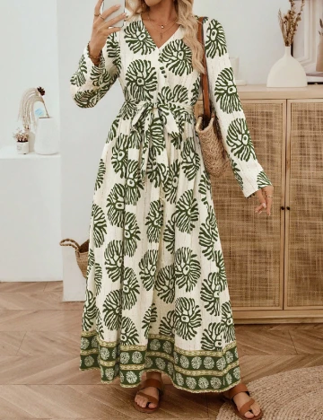 Rochie lunga Emery Rose, verde