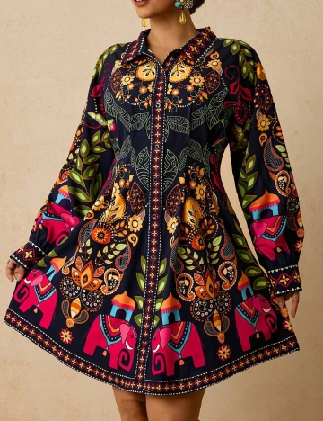 Rochie scurta SHEIN CURVE, mix culori