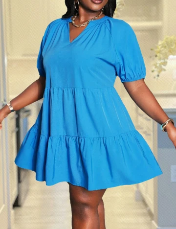 Rochie scurta SHEIN CURVE, albastru