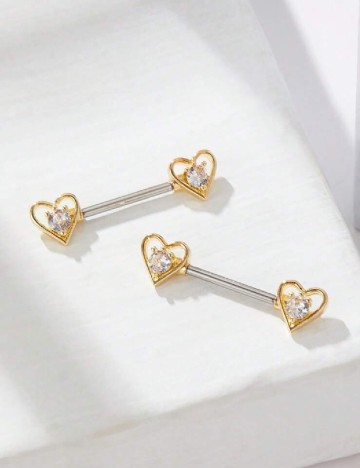 
						Set piercing-uri 2 bucati SHEIN, auriu/argintiu