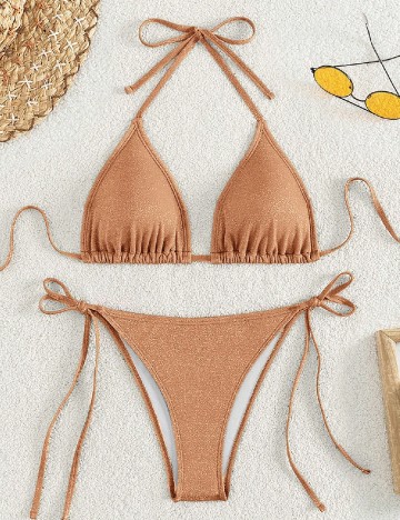 
						Costum de baie SHEIN, maro