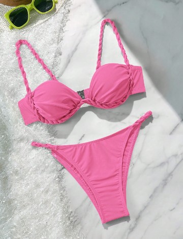 
						Costum de baie SHEIN, roz