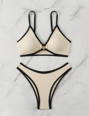 Costum de baie SHEIN, crem