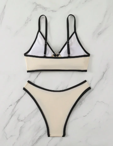 Costum de baie SHEIN, crem