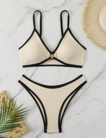 Costum de baie SHEIN, crem