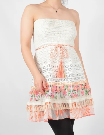 Rochie scurta Savage Culture, crem, S