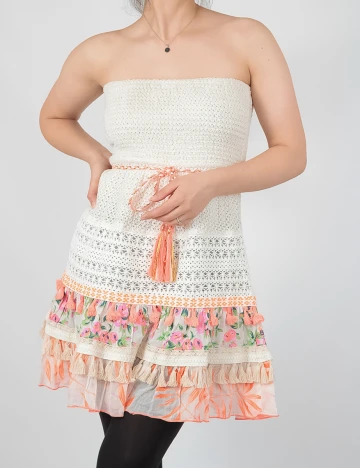 Rochie scurta Savage Culture, crem, S