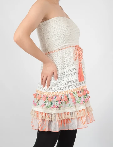 Rochie scurta Savage Culture, crem, S
