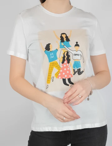 Tricou Pieces, alb, XS Alb