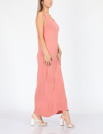 Rochie medie Pieces, roz pudra