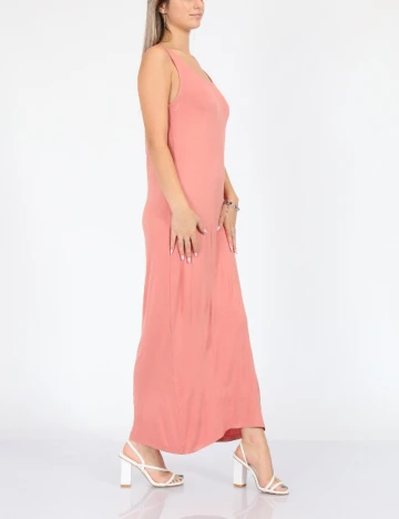 Rochie medie Pieces, roz pudra