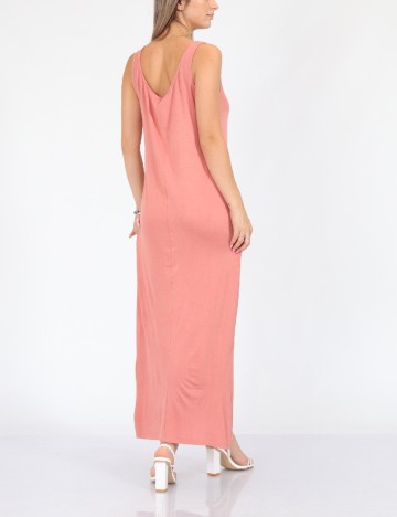 Rochie medie Pieces, roz pudra