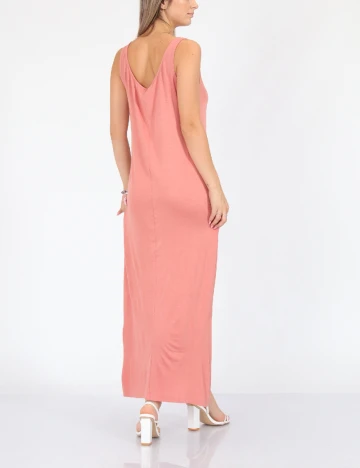 Rochie medie Pieces, roz pudra