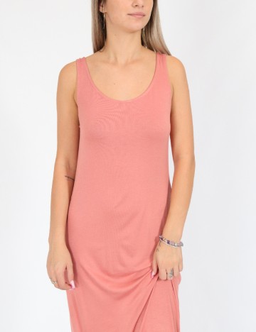 Rochie medie Pieces, roz pudra