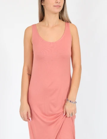 Rochie medie Pieces, roz pudra