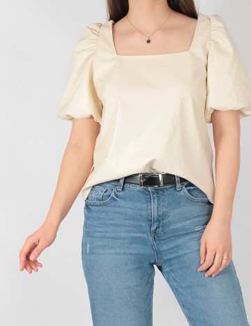 Bluza Pieces, crem, M